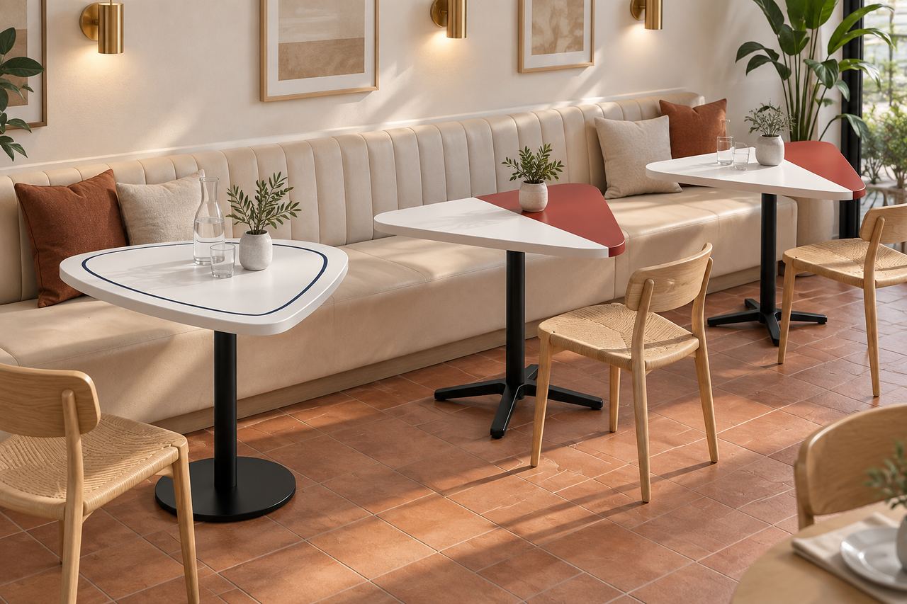 Corian® solid surface cafeteria and study tables — commons tables for education spaces